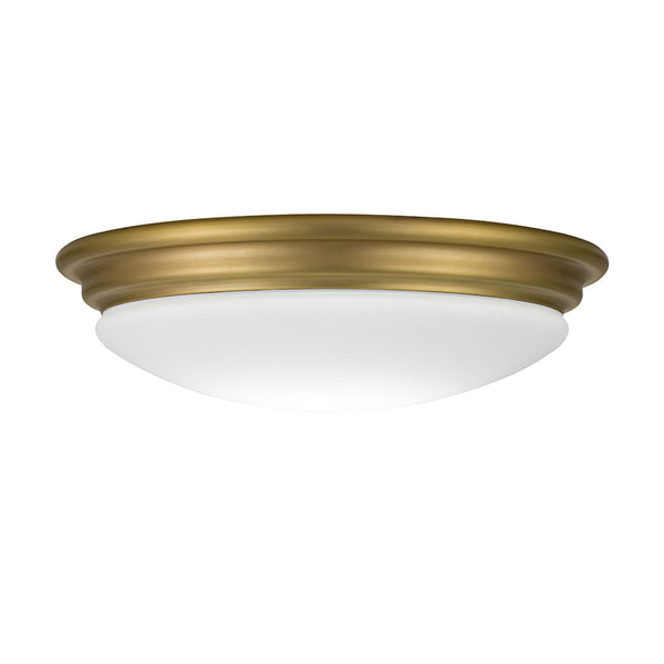 Brompton IP44 Flush Mount Ceiling Light in Brushed Brass with Frosted Diffuser