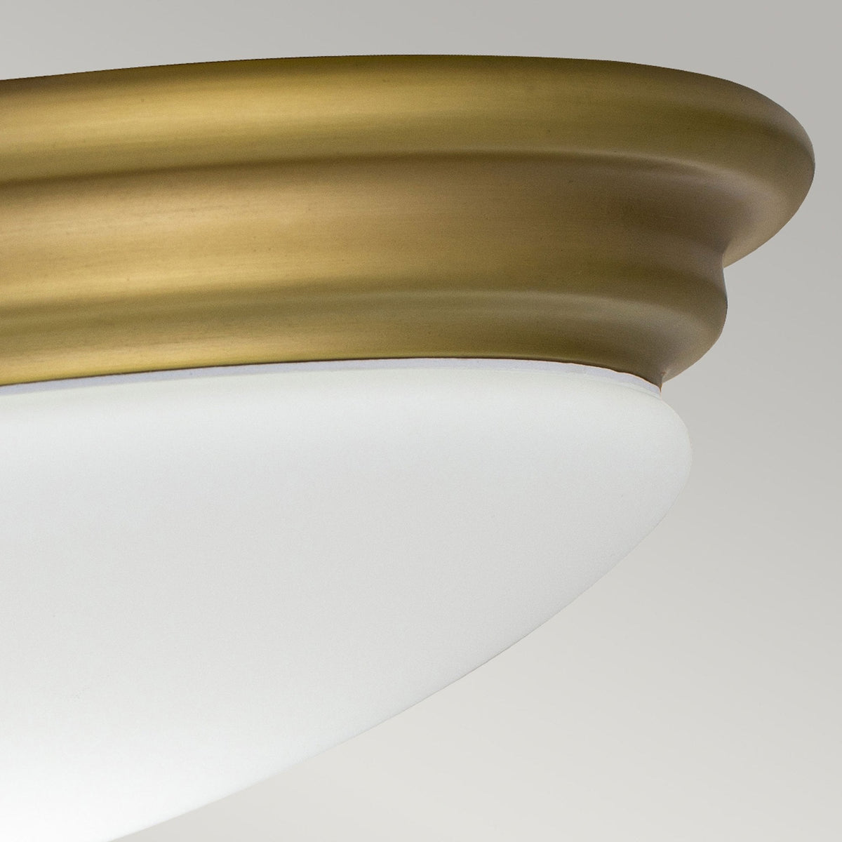 Brompton IP44 Flush Mount Ceiling Light in Brushed Brass with Frosted Diffuser