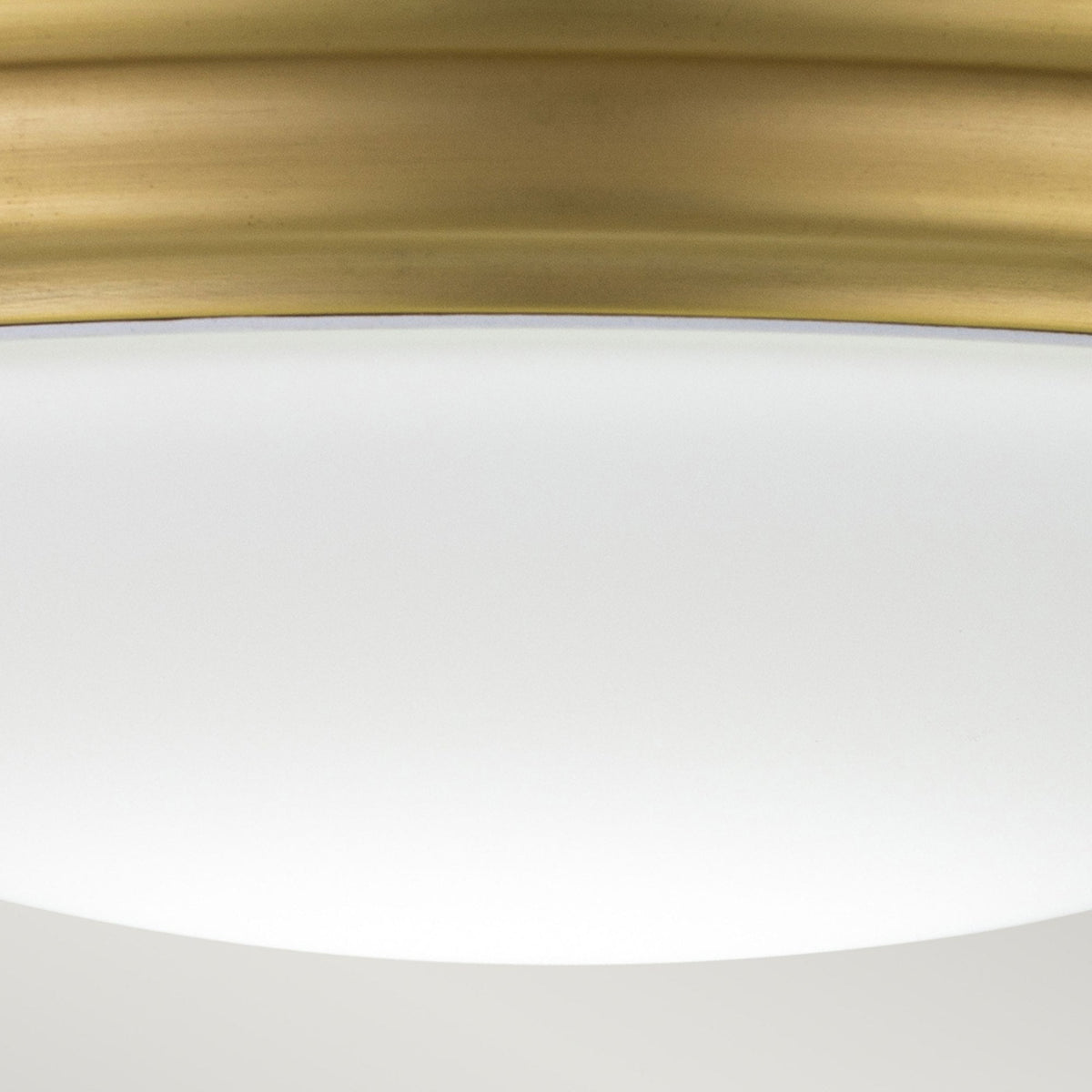 Brompton IP44 Flush Mount Ceiling Light in Brushed Brass with Frosted Diffuser