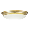Brompton IP44 Flush Mount Ceiling Light in Polished Brass with Frosted Diffuser