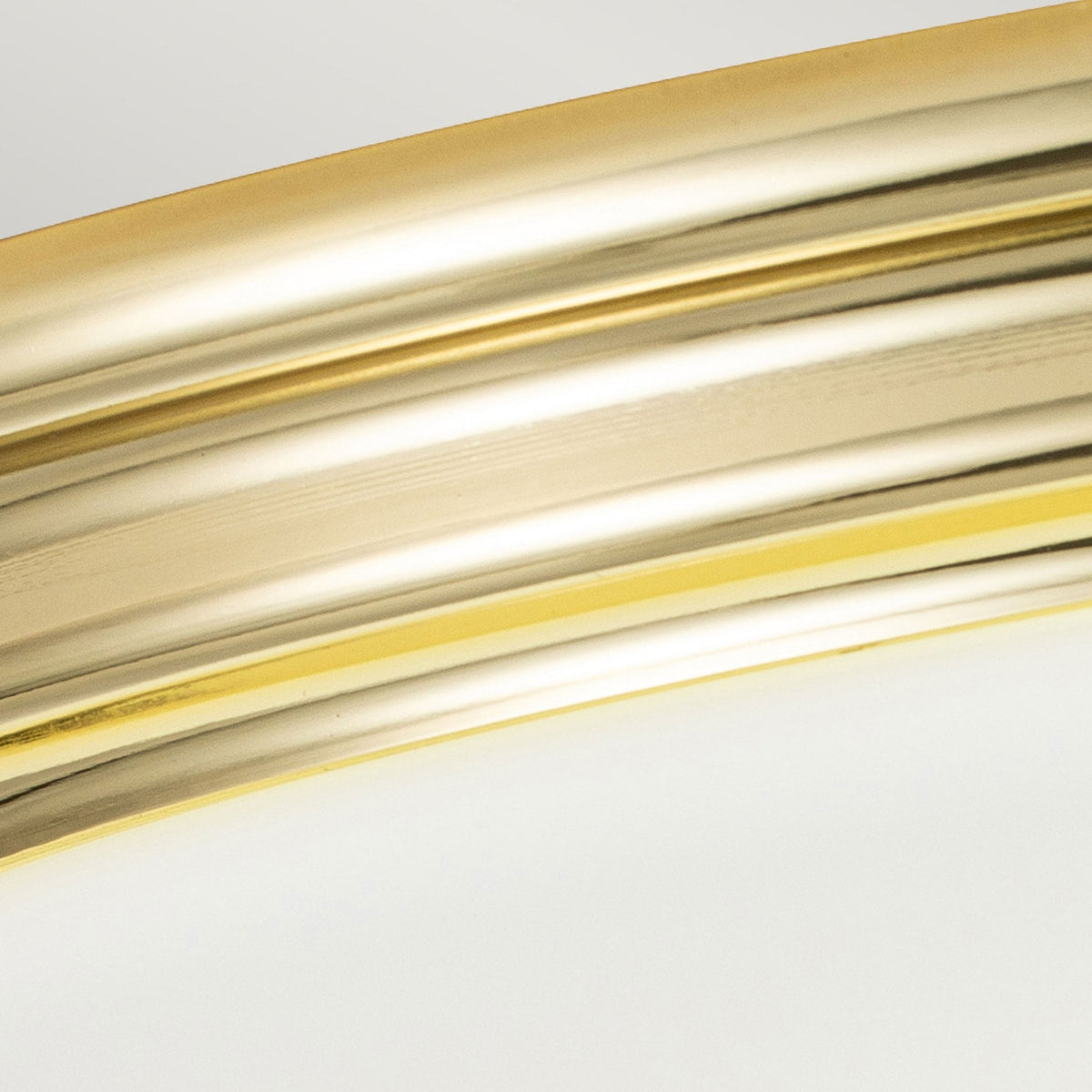 Brompton IP44 Flush Mount Ceiling Light in Polished Brass with Frosted Diffuser