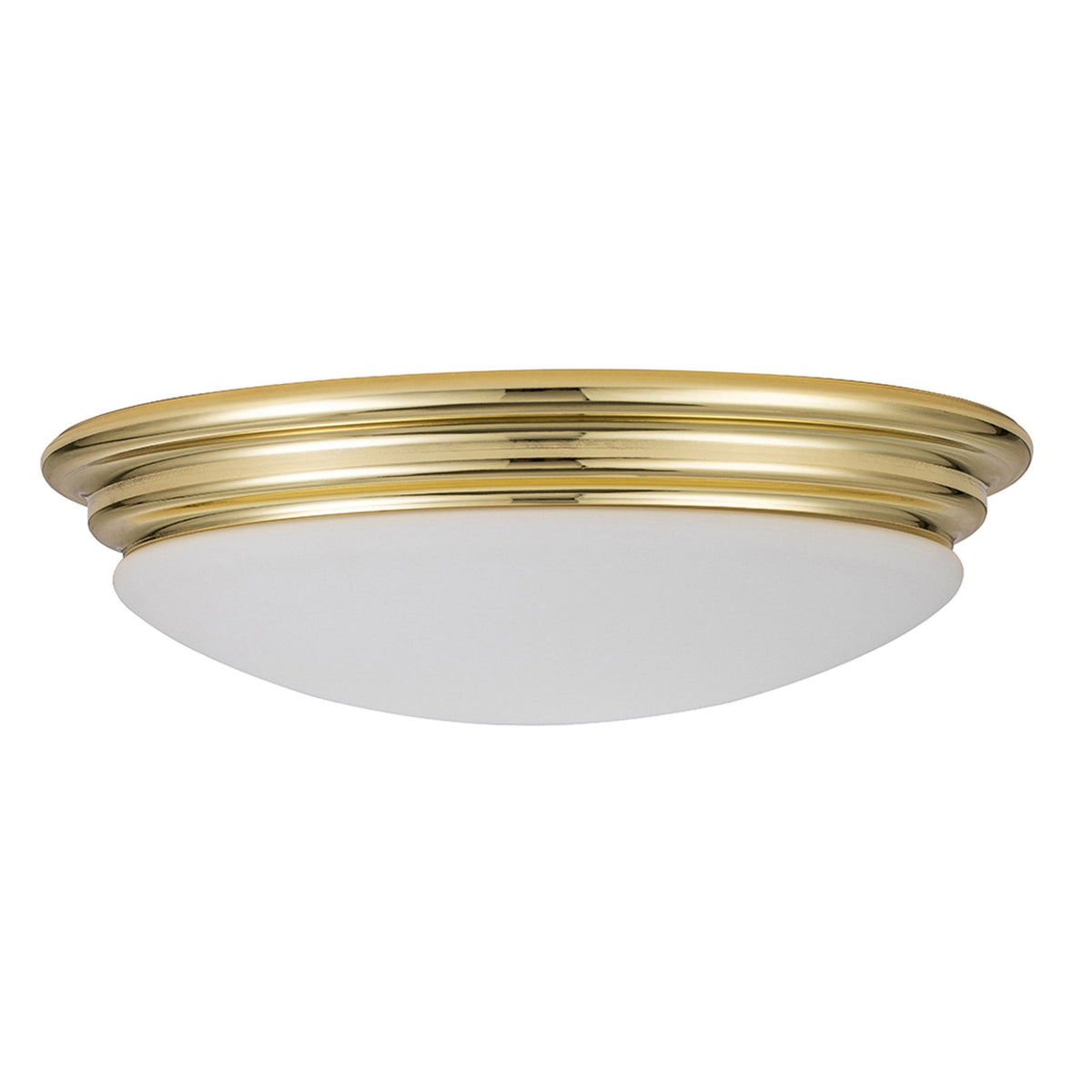 Brompton IP44 Flush Mount Ceiling Light in Polished Brass with Frosted Diffuser