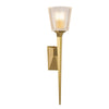 Verity IP44 Wall Light in Brushed Brass with Cut Glass Shade