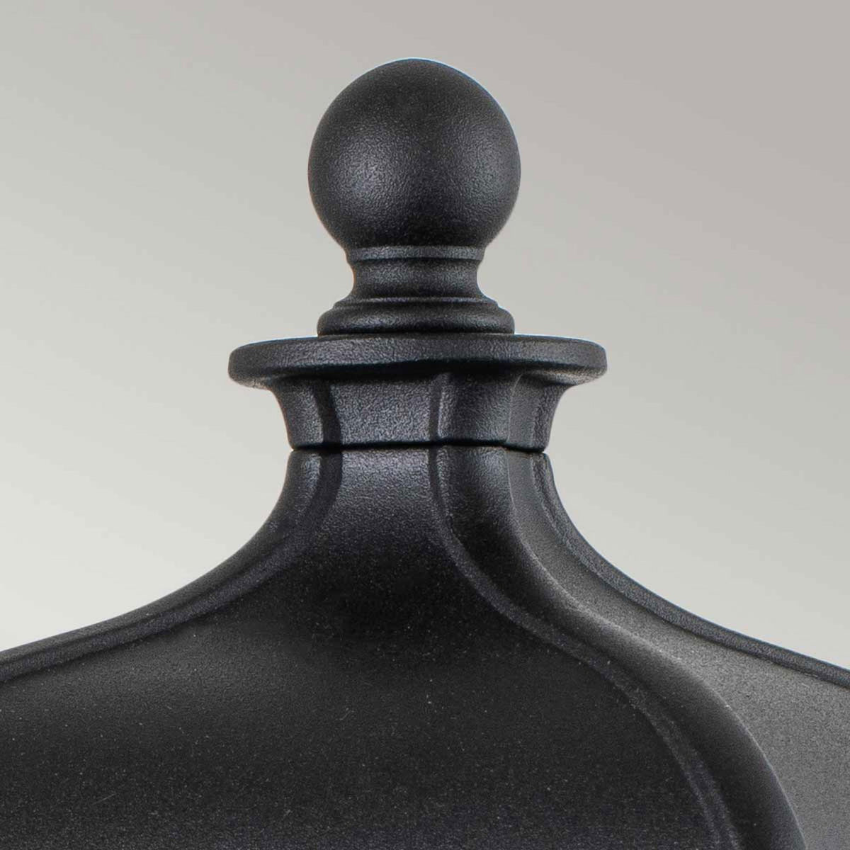 Bayview Medium IP44 Pedestal Lantern in Black with Clear Bevelled Glass