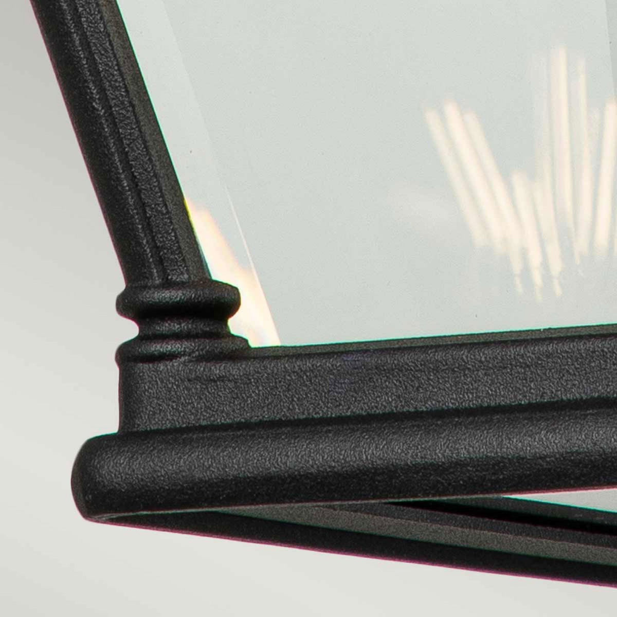 Bayview Large IP44 Wall Light Lantern in Black with Clear Bevelled Glass