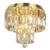 Empire IP44 4 Light Semi Flush Bathroom Ceiling Light In Satin Brass & Champagne Crystal