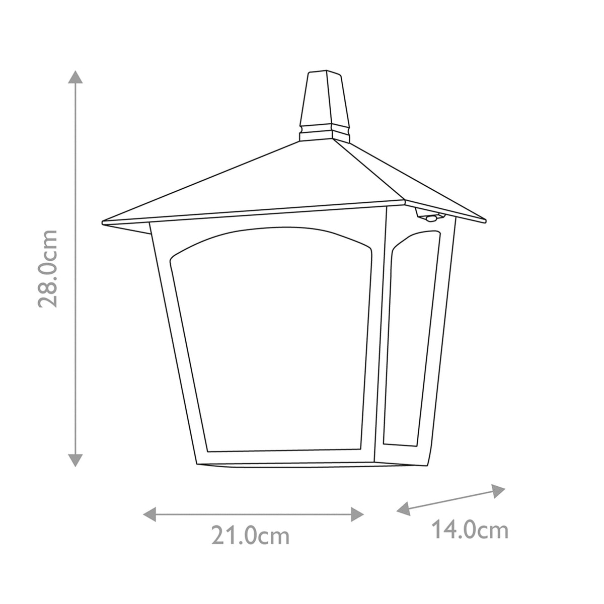 York Exterior Flush Wall Lantern in Black with Ripple Glass