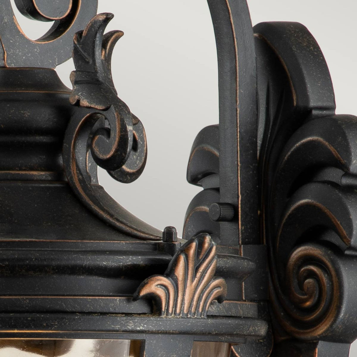 Baltimore Large Wall Lantern in Weathered Bronze with Amber Tinted Blown Glass