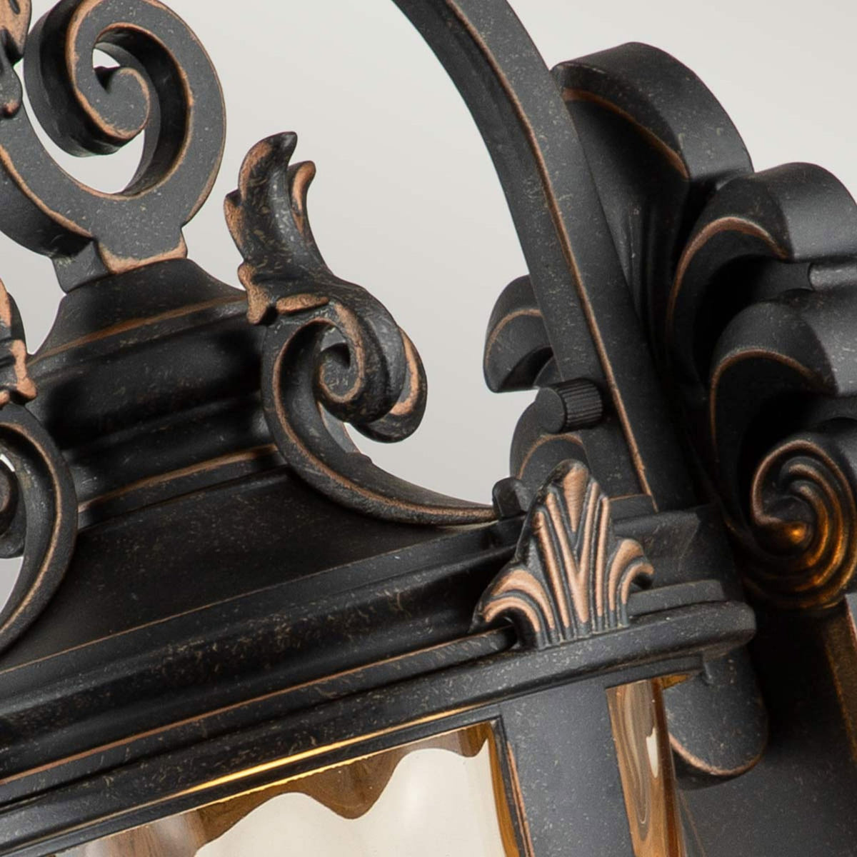 Baltimore Medium Wall Lantern in Weathered Bronze with Amber Tinted Blown Glass