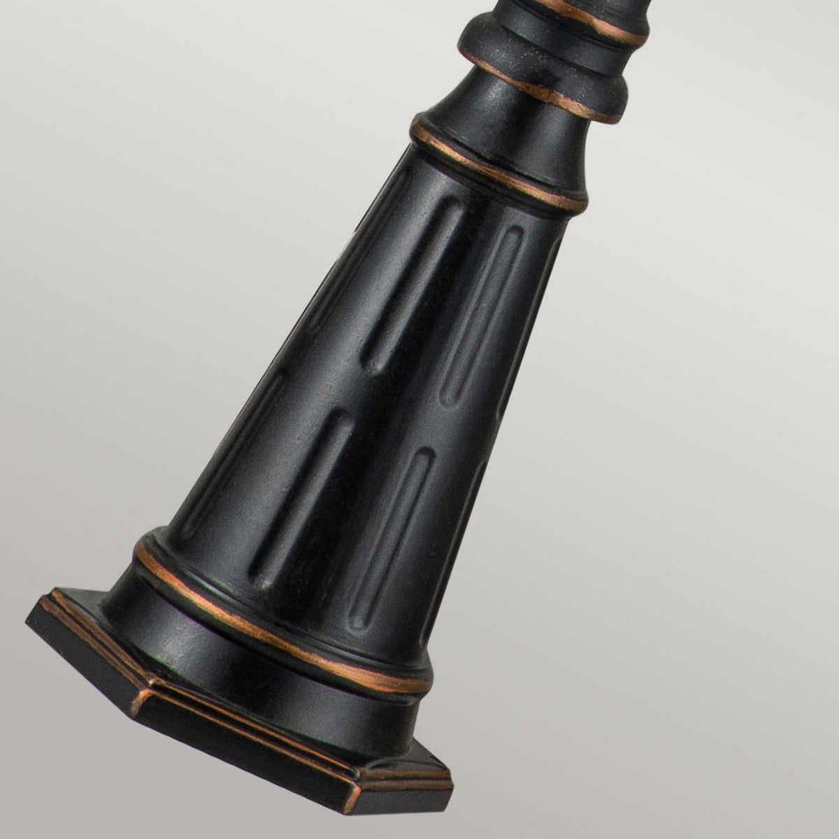 Baltimore Large Lamp Post Lantern in Weathered Bronze with Amber Tinted Blown Glass