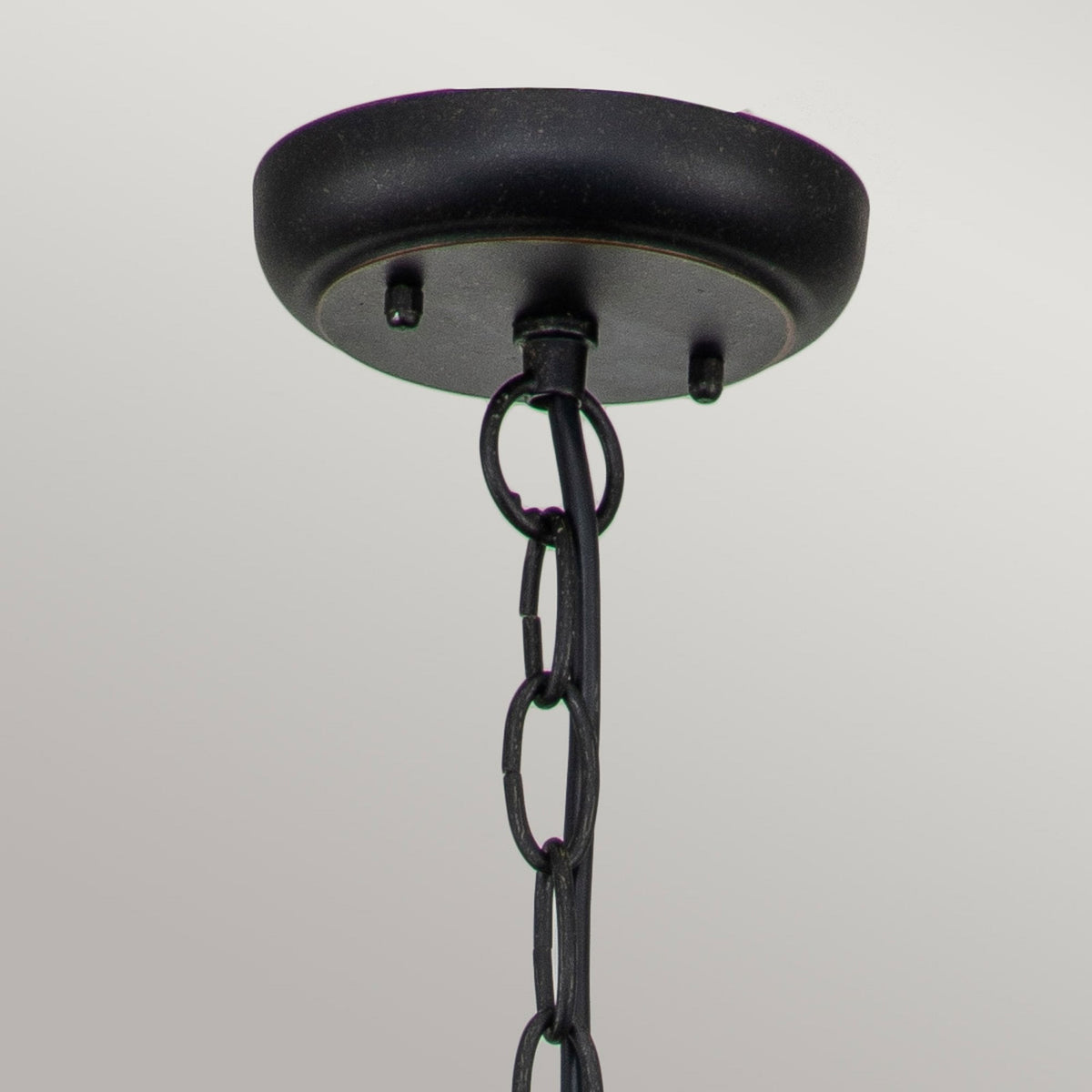 Baltimore Large Chain Pendant Lantern in Weathered Bronze with Amber Tinted Blown Glass