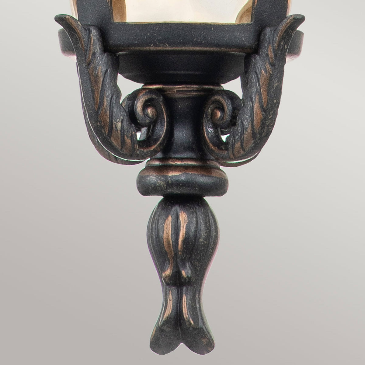 Baltimore Medium Chain Pendant Lantern in Weathered Bronze with Amber Tinted Blown Glass