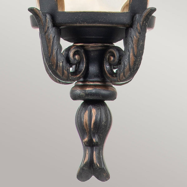 Baltimore Medium Chain Pendant Lantern in Weathered Bronze with Amber Tinted Blown Glass