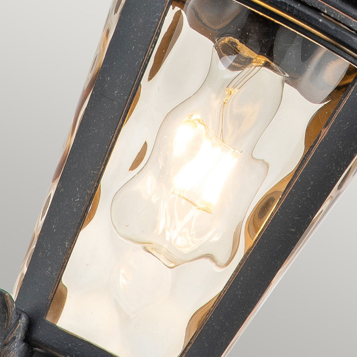 Baltimore Medium Chain Pendant Lantern in Weathered Bronze with Amber Tinted Blown Glass