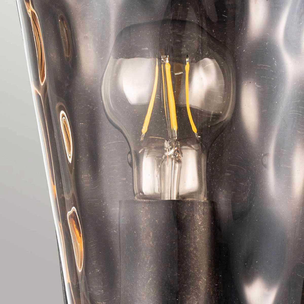 Baltimore Medium Half Wall Lantern in Weathered Bronze with Amber Tinted Blown Glass