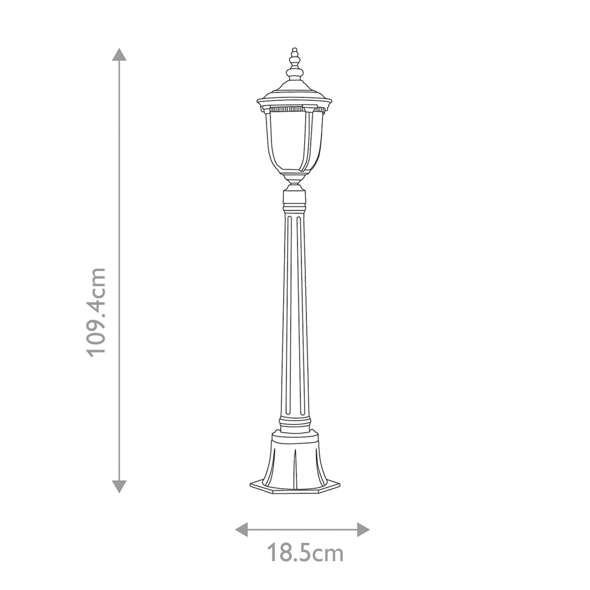 Cleveland Small Pillar Lantern in Weathered Bronze with Clear Seeded Glass