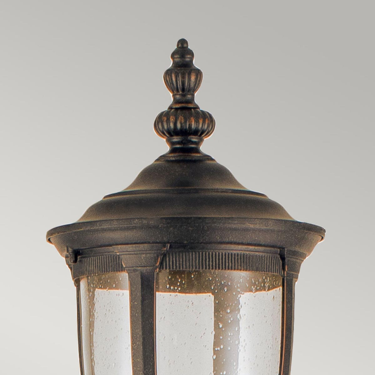 Cleveland Lamp Post Lantern in Weathered Bronze with Clear Seeded Glass