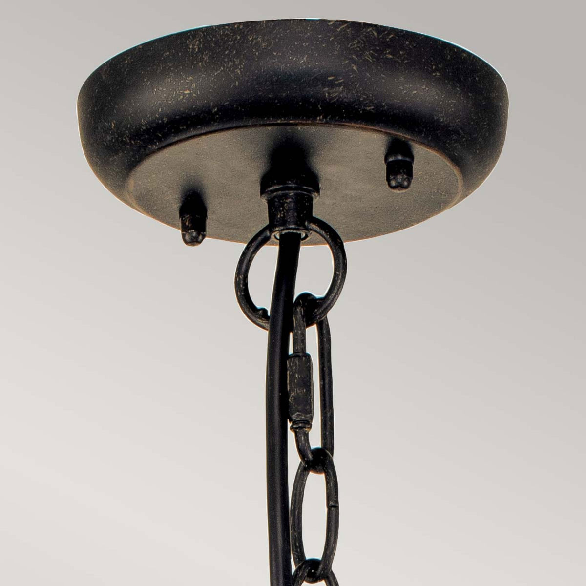 Cleveland Small Chain Pendant Lantern in Weathered Bronze with Clear Seeded Glass