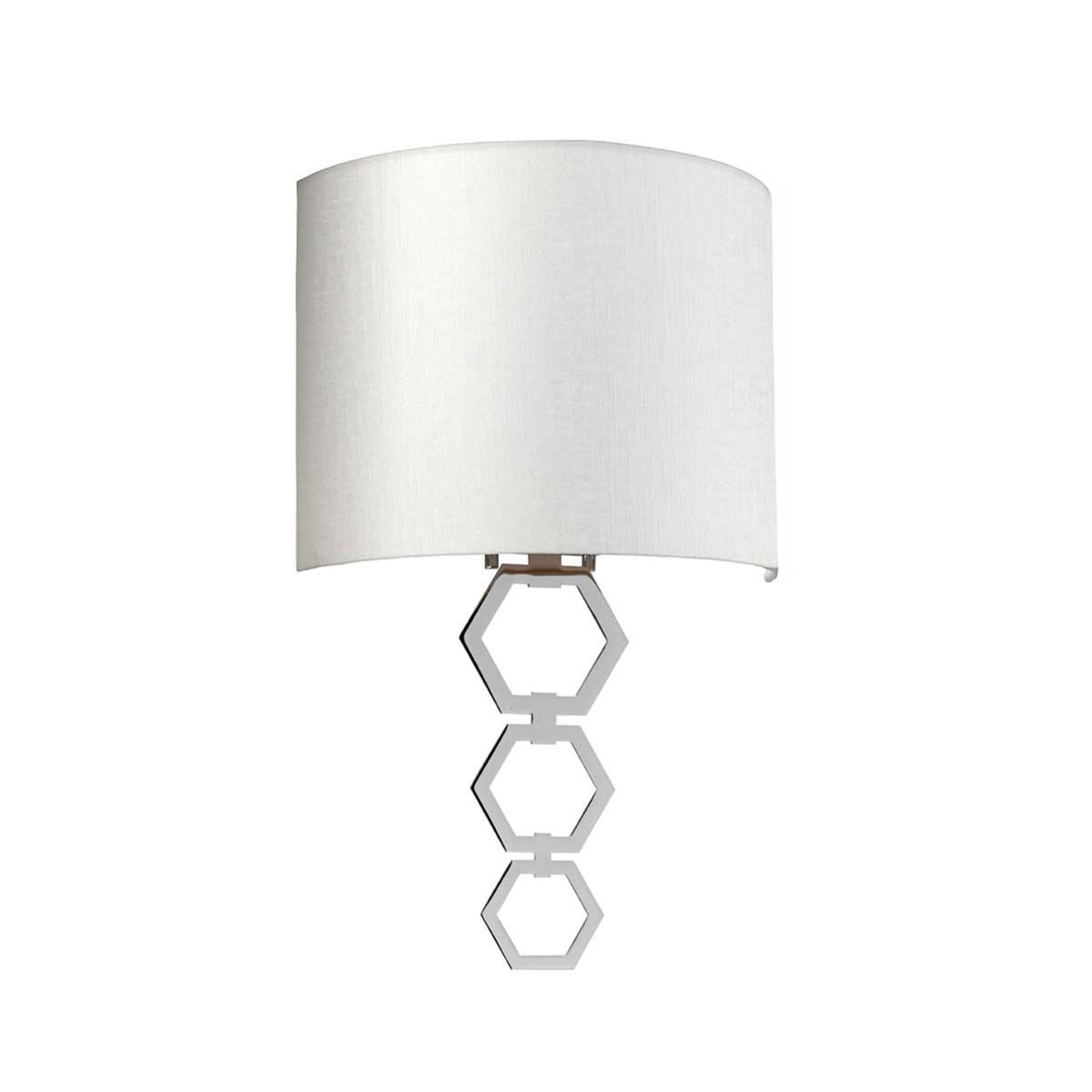 Clark Medium Wall Light in Polished Chrome with Ivory Faux Silk Shade