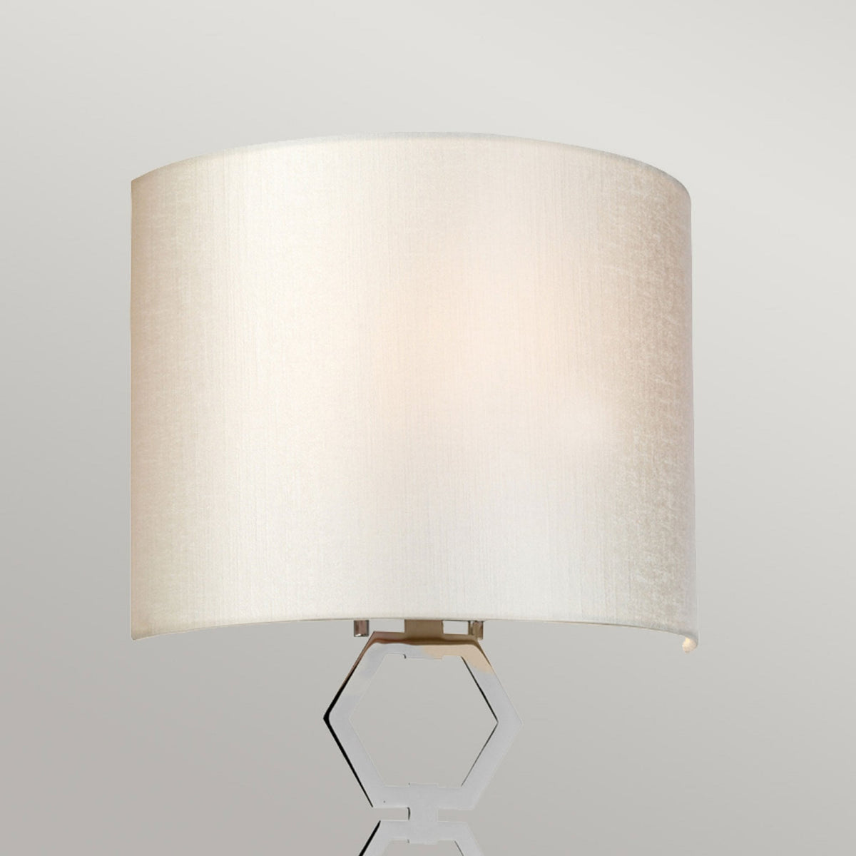 Clark Medium Wall Light in Polished Chrome with Ivory Faux Silk Shade