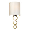 Clark Small Wall Light in Aged Brass with Ivory Faux Silk Shade