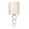Clark Small Wall Light in Polished Chrome with Ivory Faux Silk Shade