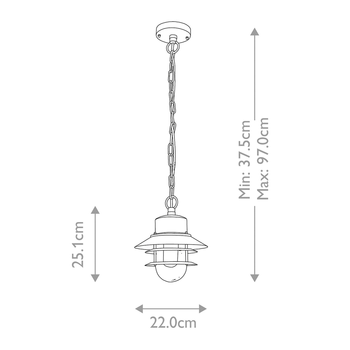 Copenhagen Stainless Steel 304 Exterior Pendant in Black