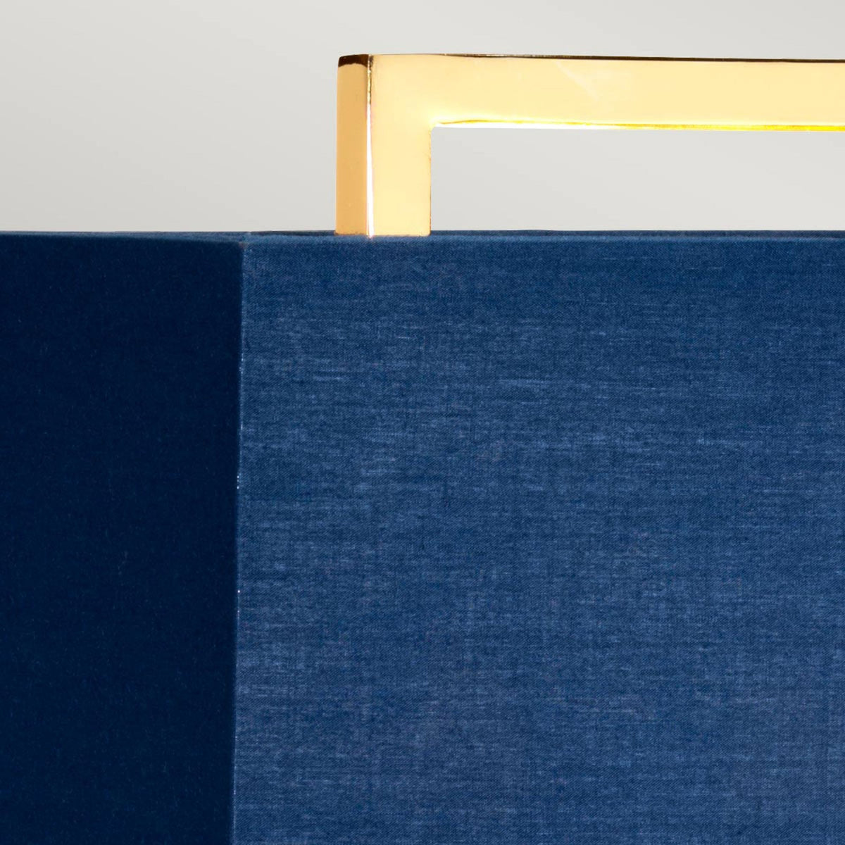 Cross Table Lamp in Polished Gold with Navy Blue Shade