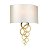 Curtis Large Wall Light in Aged Brass with Ivory Faux Silk Shade
