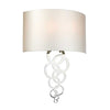 Curtis Large Wall Light in Polished Chrome with Ivory Faux Silk Shade