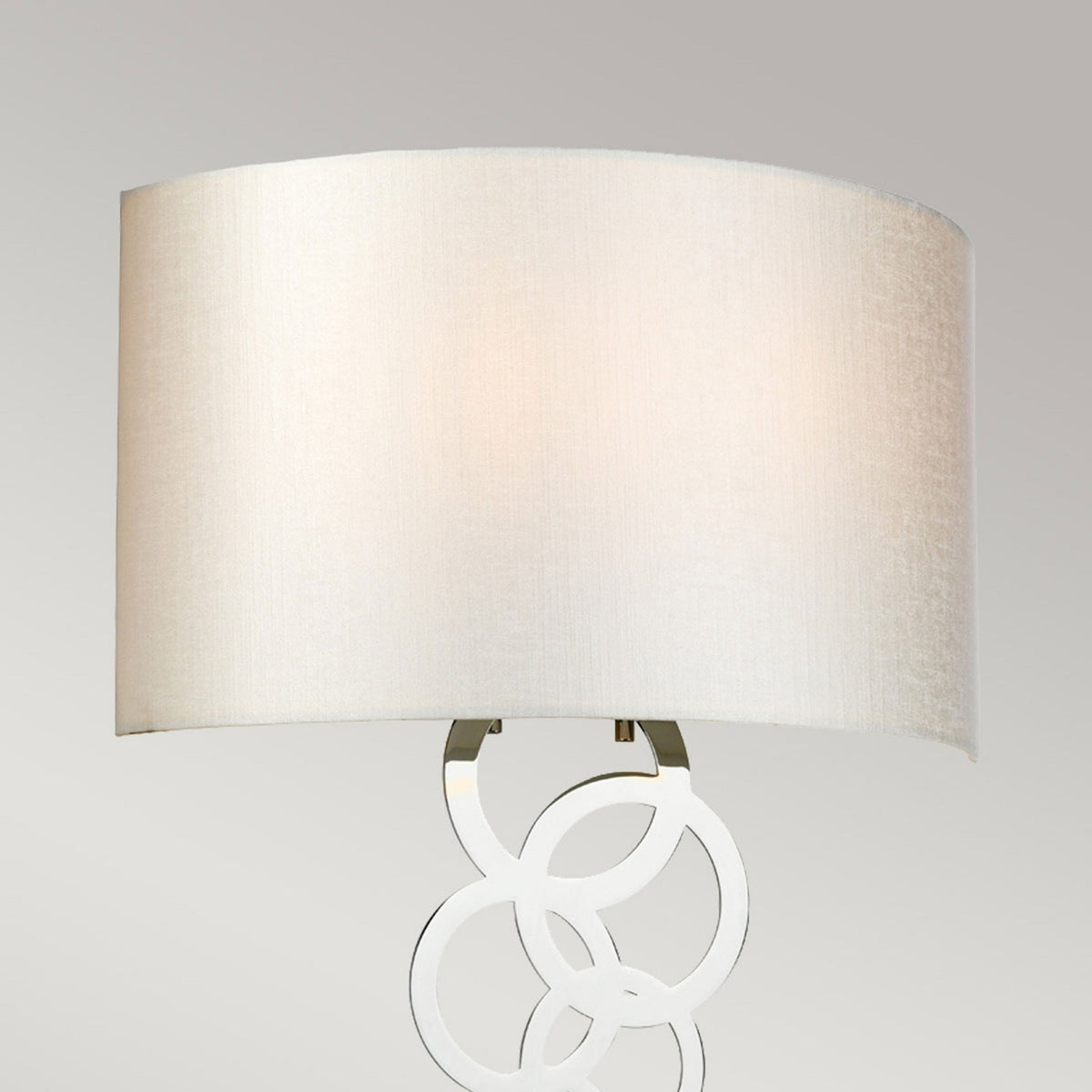 Curtis Large Wall Light in Polished Chrome with Ivory Faux Silk Shade