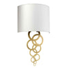Curtis Medium Wall Light in Aged Brass with Ivory Faux Silk Shade