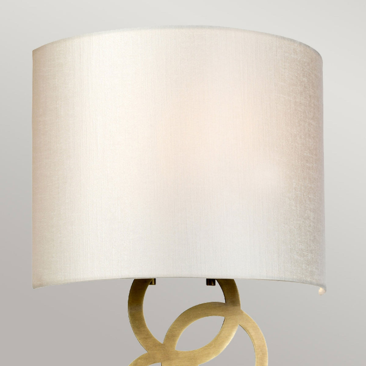 Curtis Medium Wall Light in Aged Brass with Ivory Faux Silk Shade