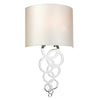 Curtis Medium Wall Light in Polished Chrome with Ivory Faux Silk Shade