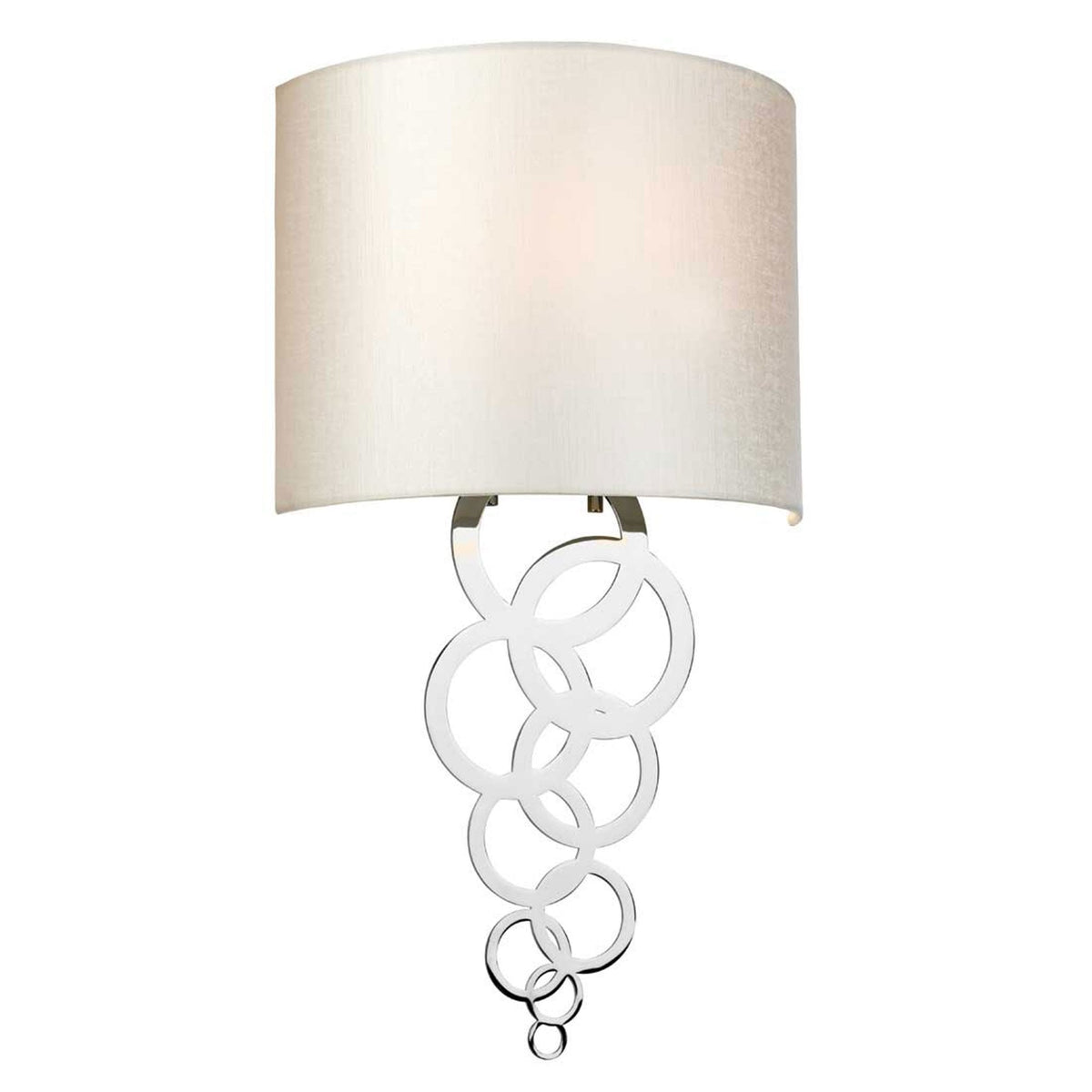 Curtis Medium Wall Light in Polished Chrome with Ivory Faux Silk Shade