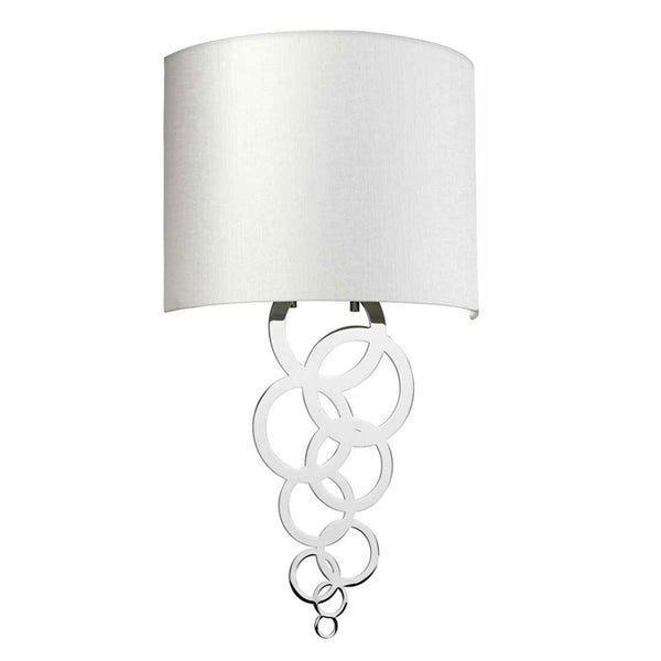 Curtis Medium Wall Light in Polished Chrome with Ivory Faux Silk Shade
