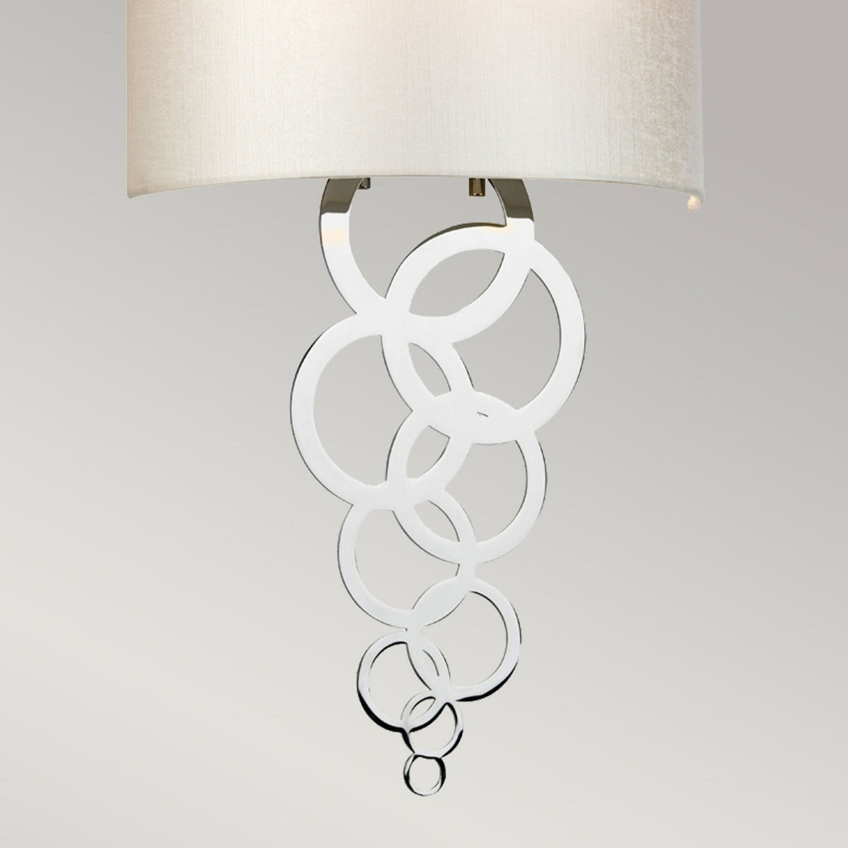 Curtis Medium Wall Light in Polished Chrome with Ivory Faux Silk Shade