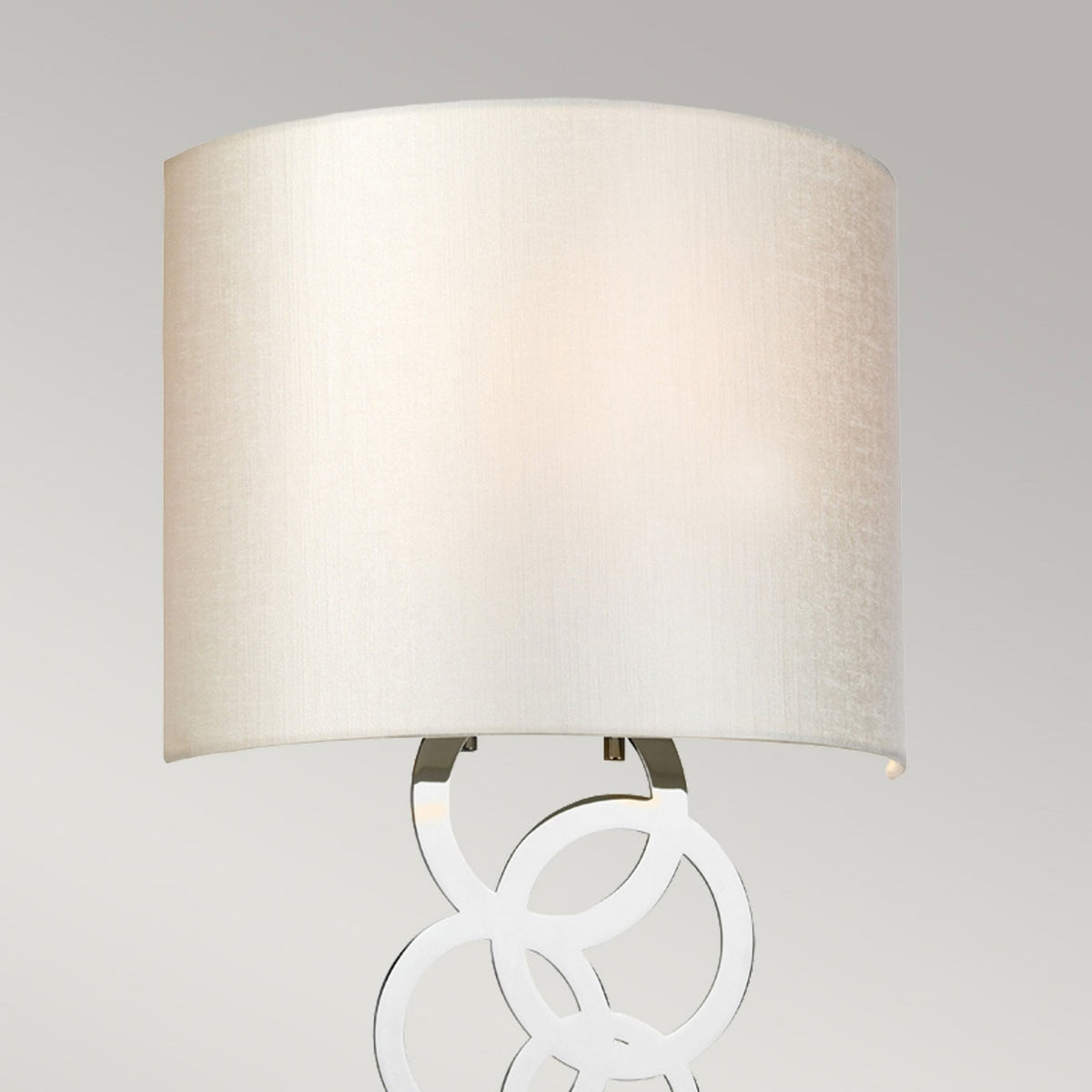 Curtis Medium Wall Light in Polished Chrome with Ivory Faux Silk Shade