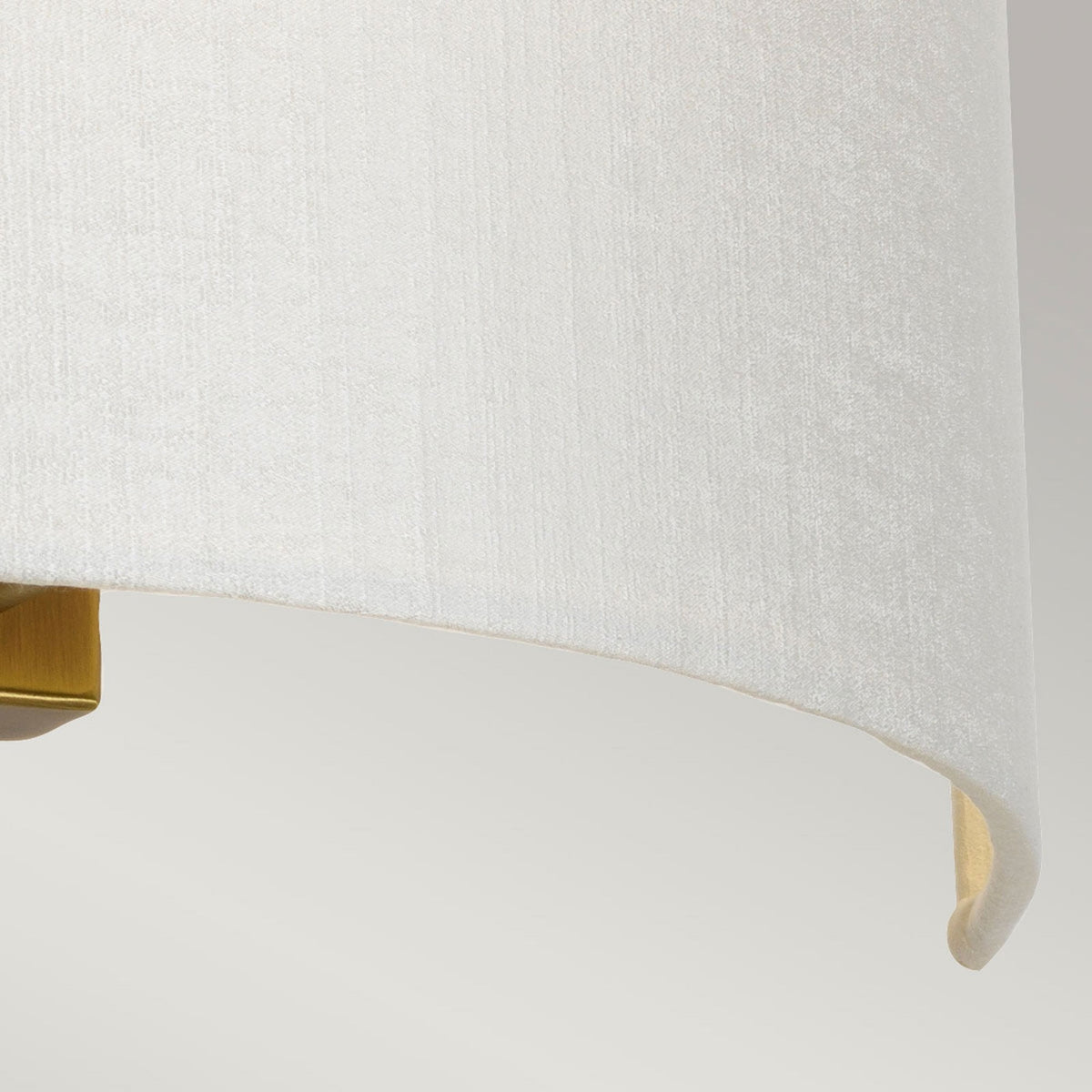 Cooper Large Curved Wall Light in Aged Brass with Ivory Faux Silk Shade