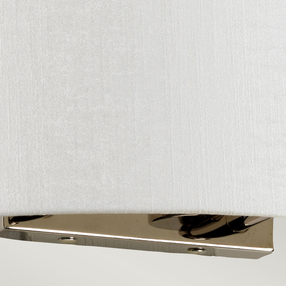 Cooper Large Curved Wall Light in Polished Chrome with Ivory Faux Silk Shade