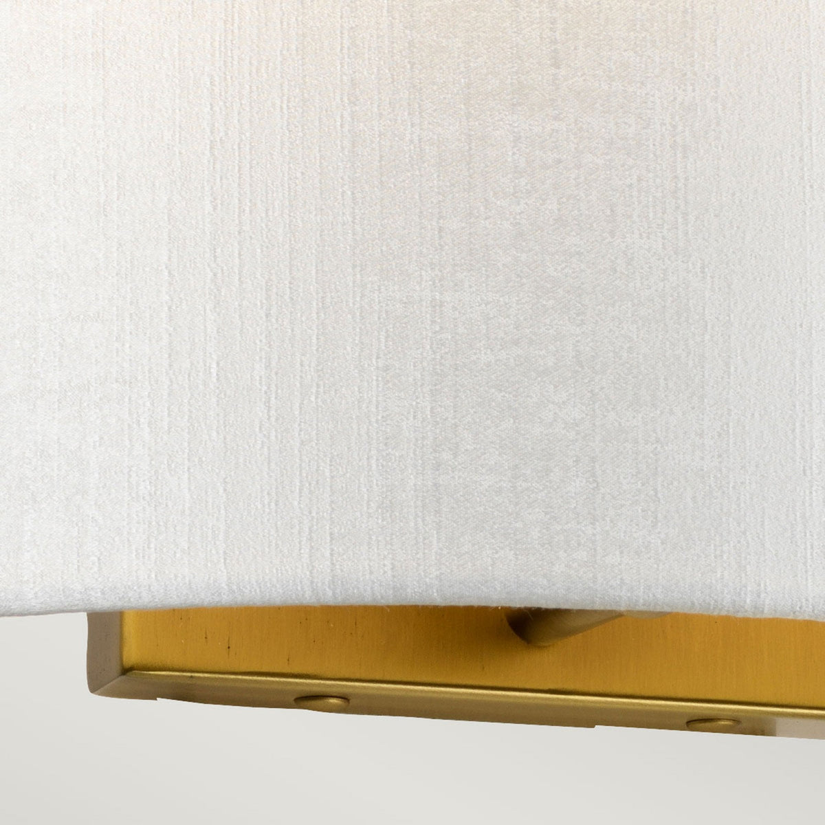 Cooper Medium Curved Wall Light in Aged Brass with Ivory Faux Silk Shade
