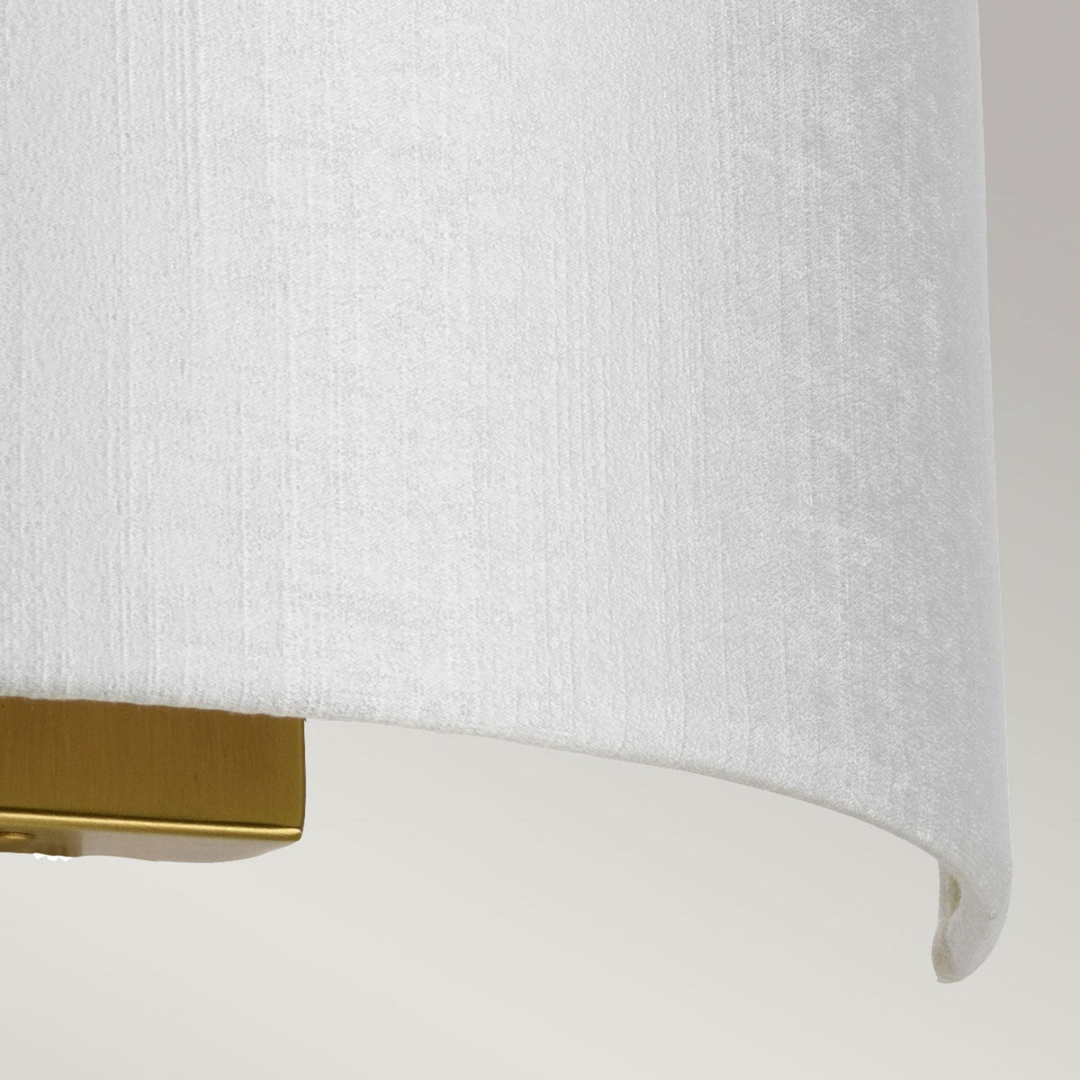 Cooper Medium Curved Wall Light in Aged Brass with Ivory Faux Silk Shade