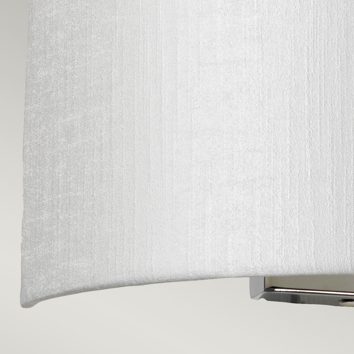 Cooper Medium Curved Wall Light in Polished Chrome with Ivory Faux Silk Shade
