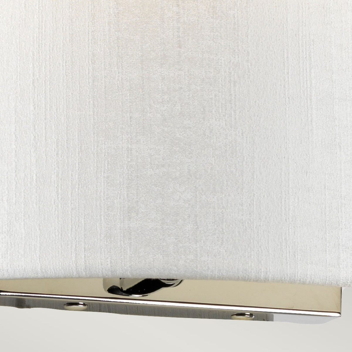 Cooper Medium Curved Wall Light in Polished Chrome with Ivory Faux Silk Shade
