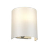 Cooper Small Curved Wall Light in Polished Chrome with Ivory Faux Silk Shade