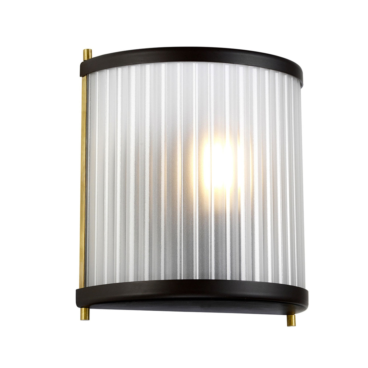 Corona Wall Light in Museum Bronze with Frosted Glass Diffuser