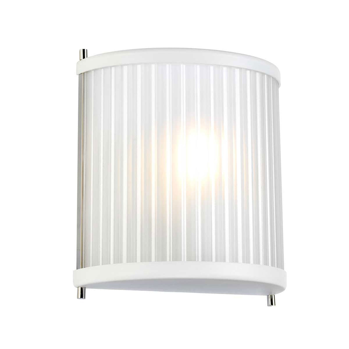 Corona Wall Light in White Satin with Frosted Glass Diffuser