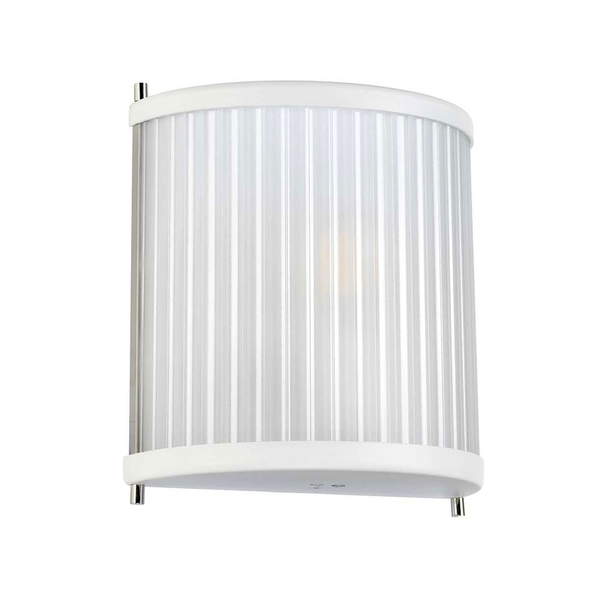 Corona Wall Light in White Satin with Frosted Glass Diffuser