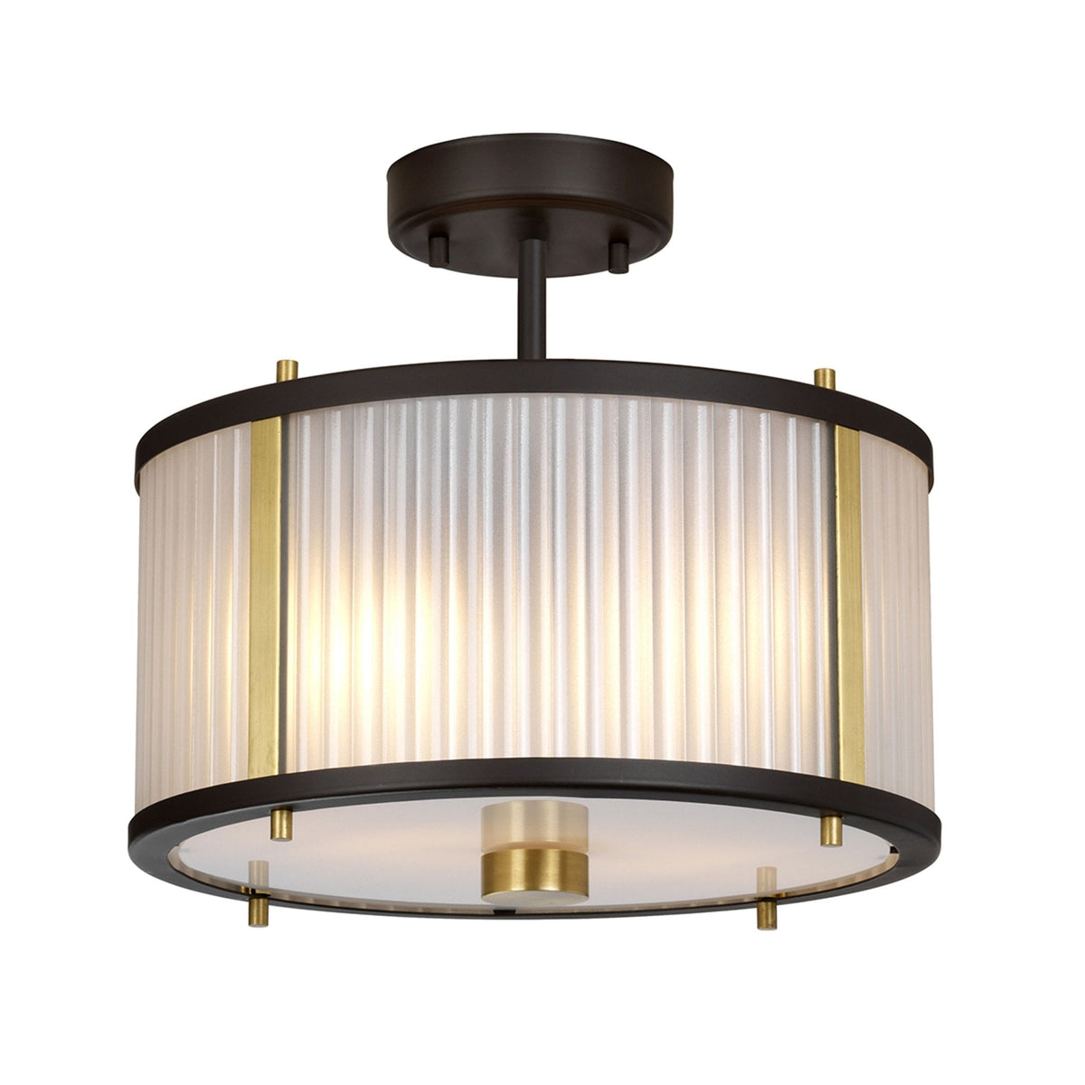 Corona Medium Pendant Flush or Semi Flush Light in Museum Bronze