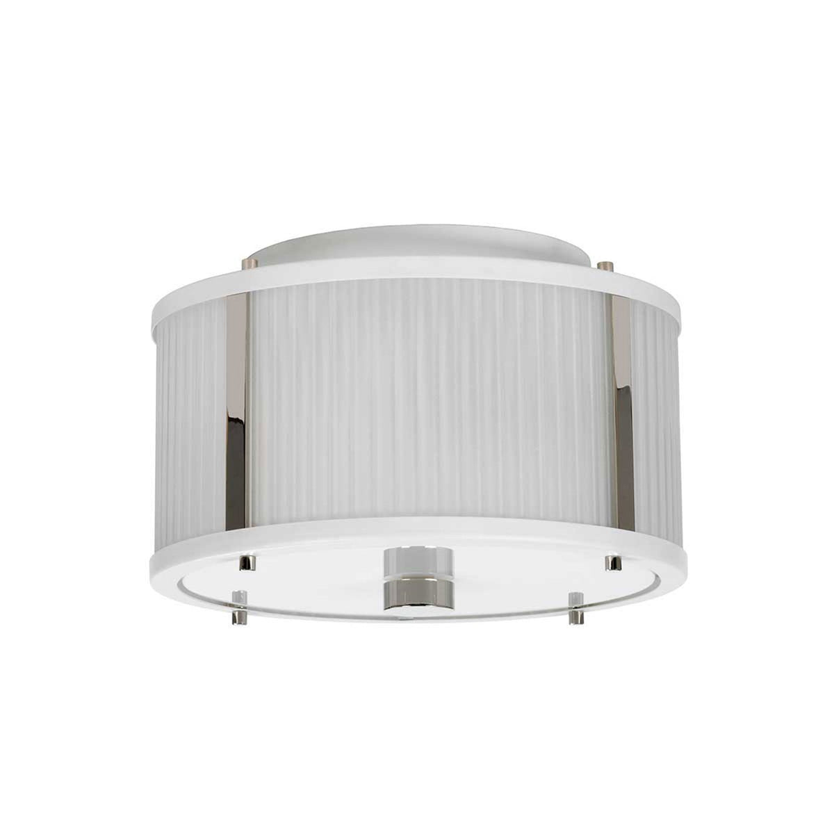 Corona Medium Pendant Flush or Semi Flush Light in White Satin